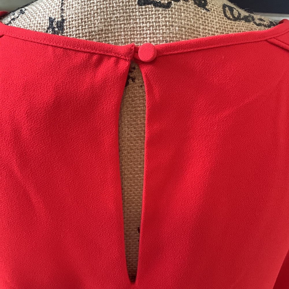 J CREW Red long sleeve contemporary fall dress $148 S M 6 8 career preppy - Picture 4 of 11